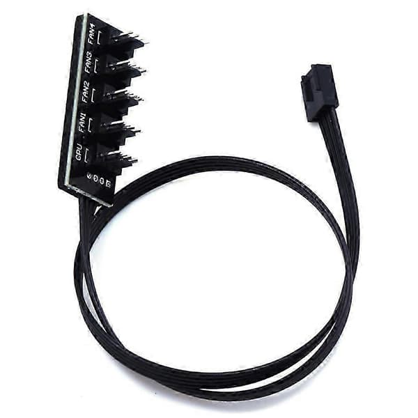 5-veis 4-pins CPU-kjølerkabinett PWM-kjølevifte strømkabelnav splitteradapter