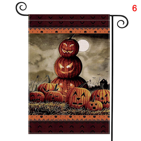 Halloween Hållbar anti-blekningsbanner dubbelsidig printed trädgårdsflagga utomhusdekoration 2