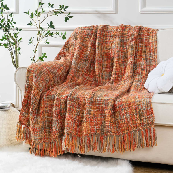 HEM Rust Oransje Sengteppe for sofa, Høst Dynetrekk