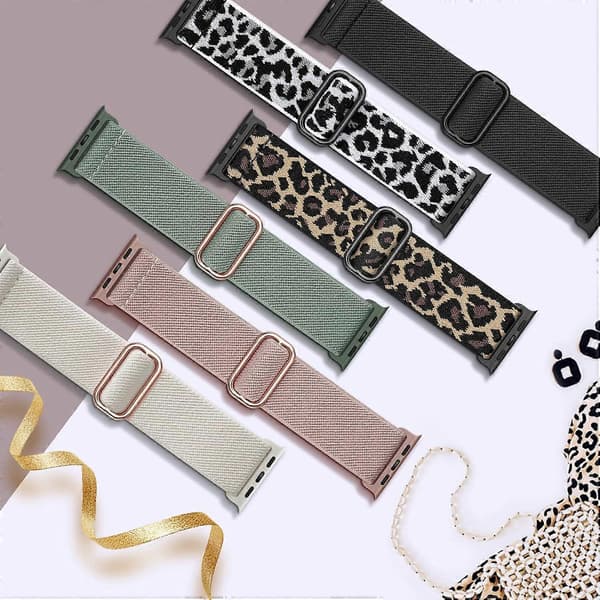 Tøyelig Nylon Solo Loop-rem Kompatibel med Apple Watch-remmer 3