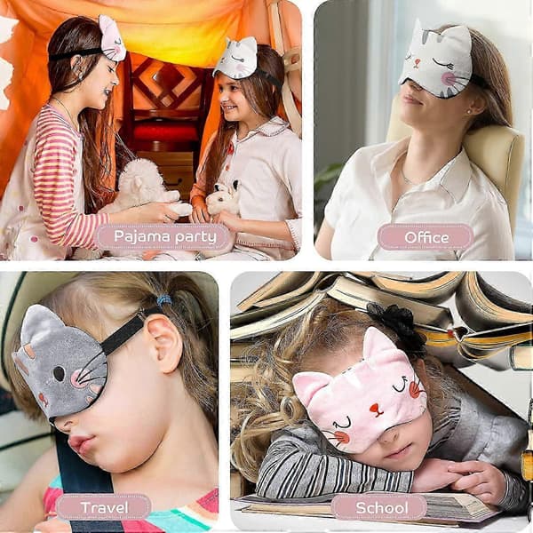 Søt øyemaske for soving 3-pakning tegneserie (katt)-Yvan