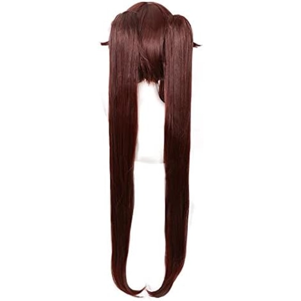 Anime Cosplay Peruk Hu Tao Dubbel svans Kvinnor Hår Halloween Party