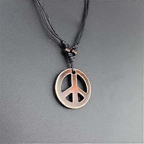 Håndlavet justerbar Love Peace Sign Hippie Vedhæng Halskæde Vinta