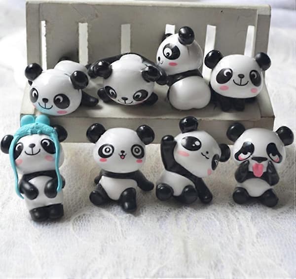 Pandafigur Mini Panda Legetøj Panda Kagepynt Sød Panda Fødselsdag