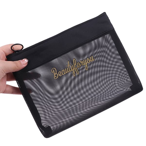 Makeup Brush Travel Case Kosmetisk toalettväska Organizer Mesh K A