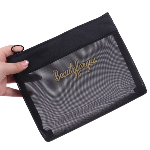 Makeup Brush Travel Case Kosmetisk toalettväska Organizer Mesh K SET