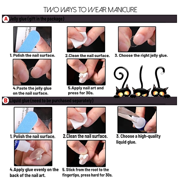 Falska naglar Långa falska naglar på naglar Resin Stick On Nails 12 style 4