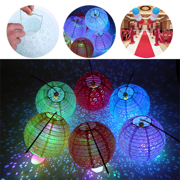 Ontto lyhty Vedenpitävä lyhty kevätjuhla Lyhty Kannettavat LED-valoisat pyöreät melonilyhdyt festivaaleille Orange - 30CM