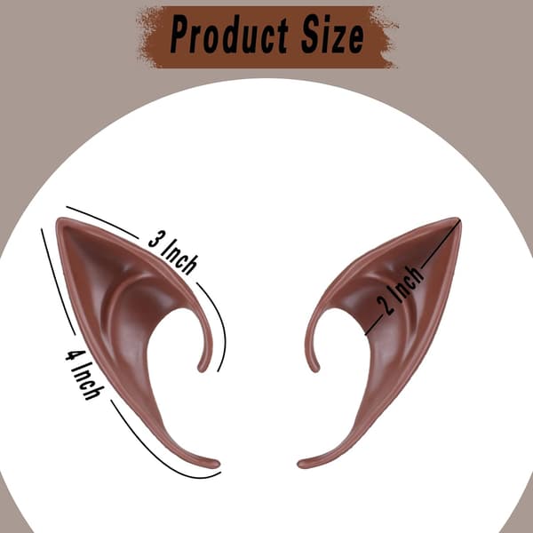 Elf Ears Brown Skin Cosplay - Dark Black Tone Fairy Pixie Soft