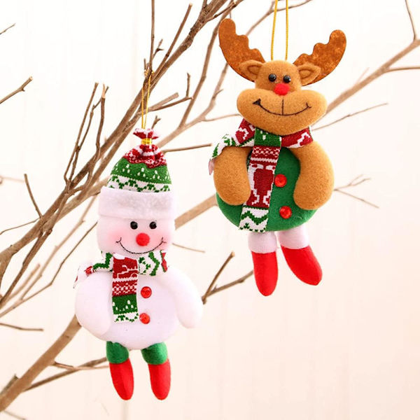 Plyschprydnader, hängande dekoration Santa Clause Snowman