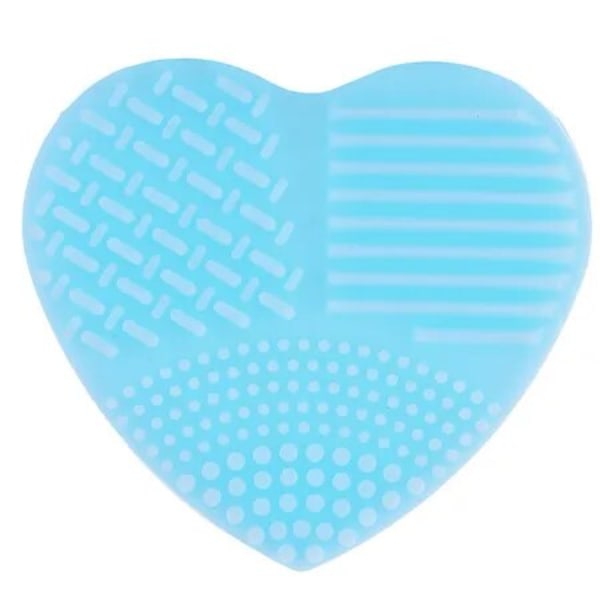 Heart Shape Silikonrengöring Sminkborstar Rengöringsverktyg blue