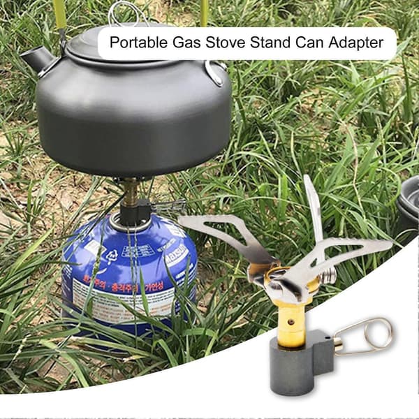 Camping Gassbrenner Roterende Ventil Integrert Sammenleggbar Lommeformat Dampstativ Holder Titanlegering Bærbar Gasskomfyr Stativ Kan Adapter Utendørs Utstyr