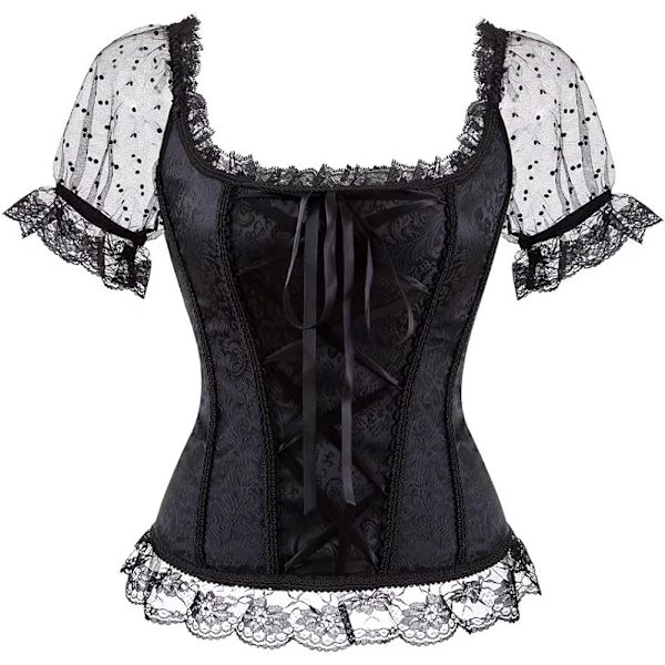 Korsetter til kvinder Overbust Bustier Top Gotisk exy houlder 8108black S