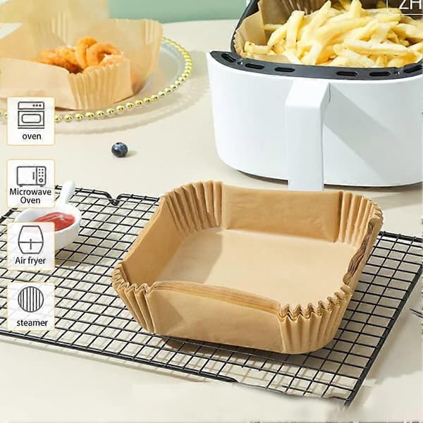 100 airfryer papirformer, bakepapir, bakepapir, oljeabsorberende papirformer