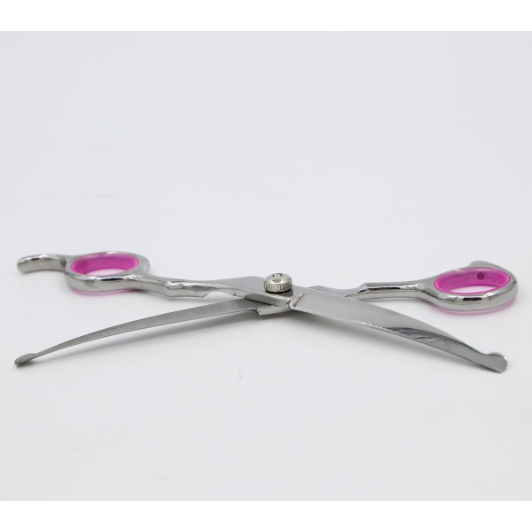 Hundsax böjd 19 cm Silver/Rosa