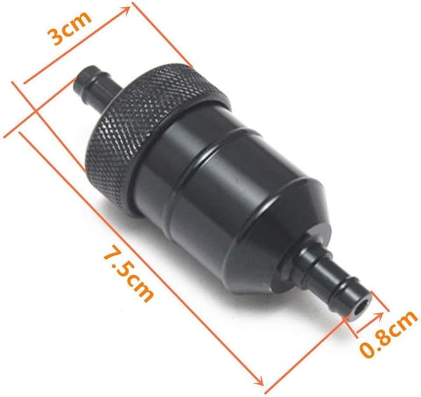 Bensin Dieselfilter Aluminium Inline Universal Oljefilter Oljekopp 8mm