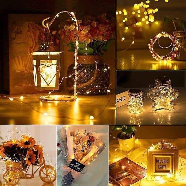 100 Led 32,8-fots Fairy Copper String Lights USB -drivna, dimbara kontroll Star String Lights Inomhus och utomhus sovrum Vägg Terrass Hembelysning De