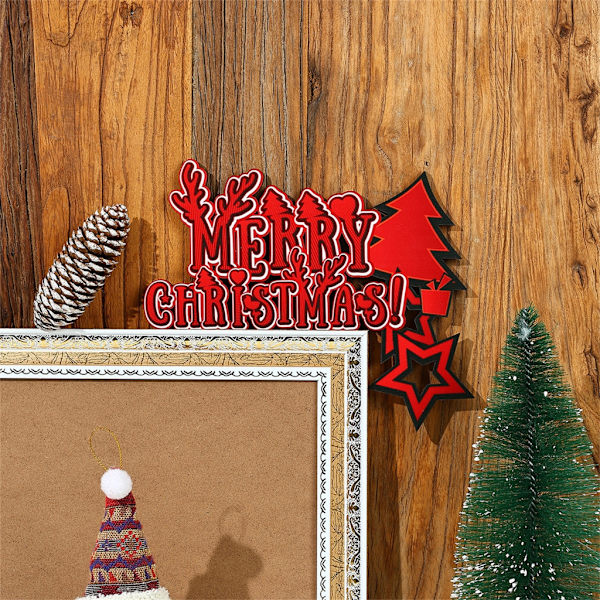 Jul Dörrkarm Dekoration Santa Älg Trä Dörr Hörnskylt Ornament Juldekorationer 2024 Nyårspresenter null - C