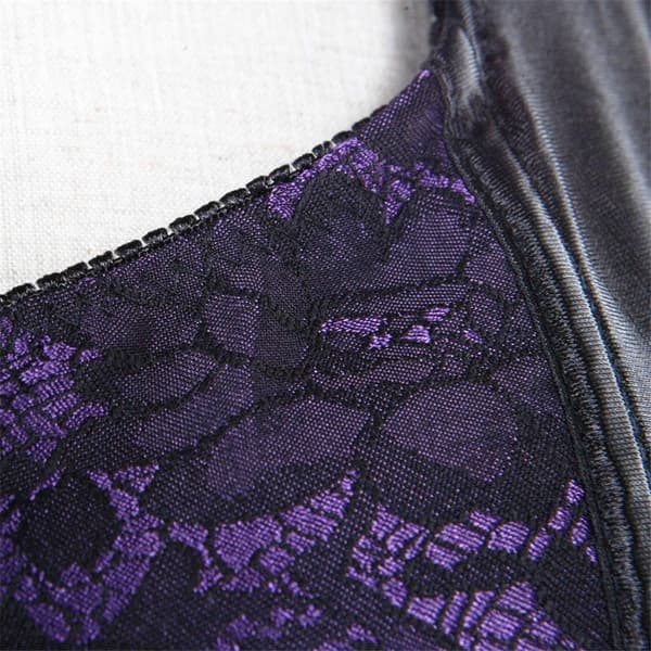 Korsetter för kvinnor Overbust Bustier Top Gothic exy houlder Purple 2928 S