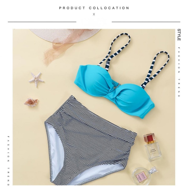 Kvinnor Set Bikiniset Baddräkter Push Up Grimma Magkontroll Bottom Baddräkter,xxl (FMY)