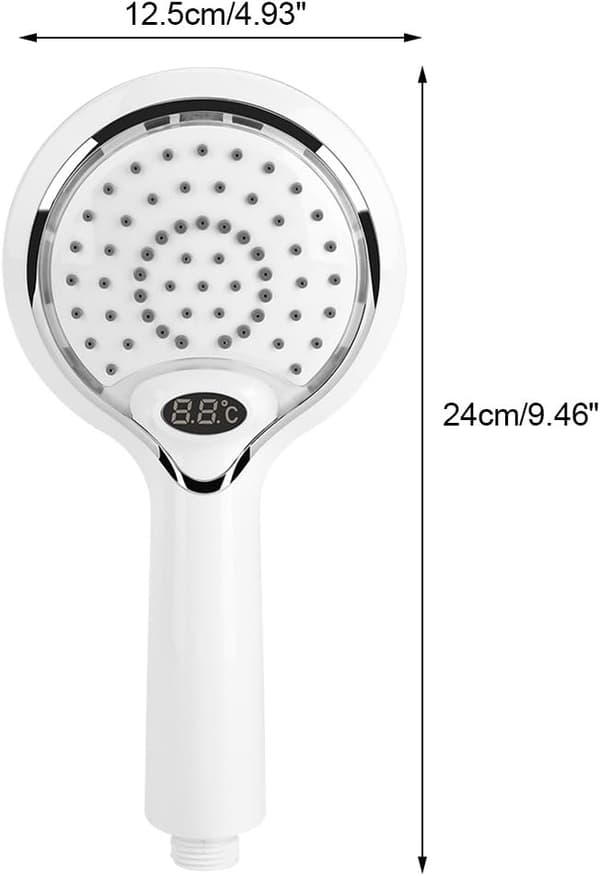 LED-dusjhode - Hånddusjhode med 3-fargers LED digital temperaturvisning NO:2