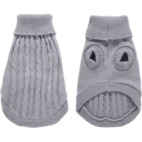 Lemmikin neulepusero, poolokauluksinen neulepaita koiranpaita lämmin takki söpö pennun kissanvaate grey xs