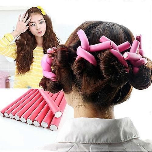 10 Stykker Bøjelige Twist Curler Maker Bløde Skum Hårruller Stænger Hårruller Værktøjer QinHai