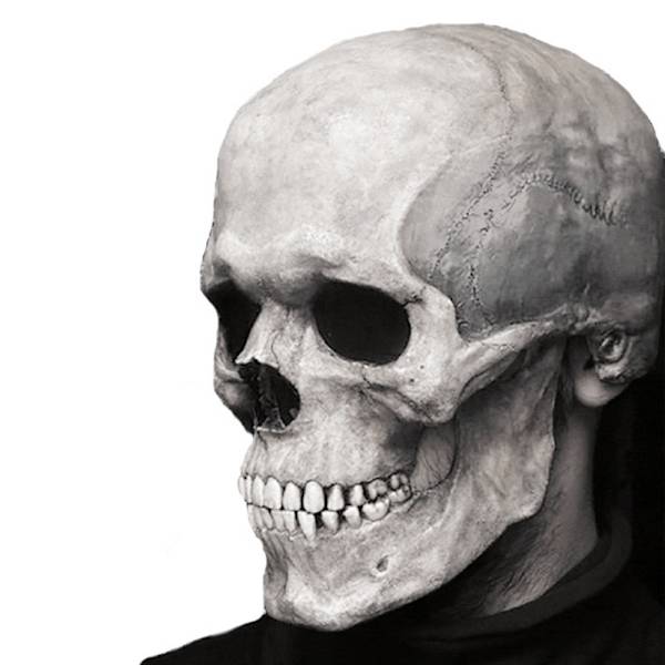 Halloween Voksen Latex Maske 3D Helhoved Skelet Maske Kranie light color