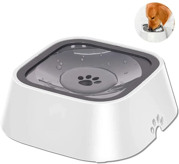 Hundskål Vattenskål Inget spill Långsam drickande Halkfri vattendispenser 1,5L