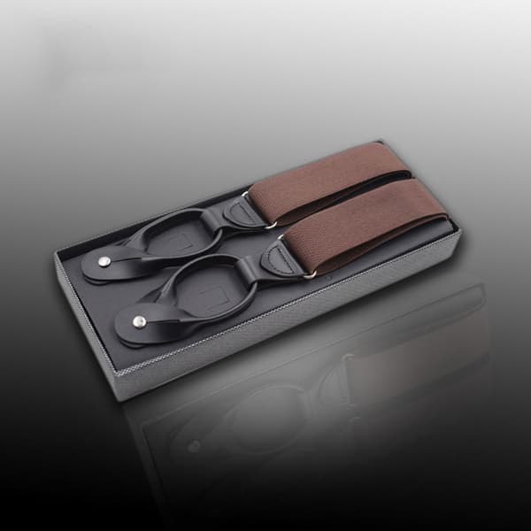 Unisex elastiske bukseseler for menn Justerbar bukseselesknapp Coffee