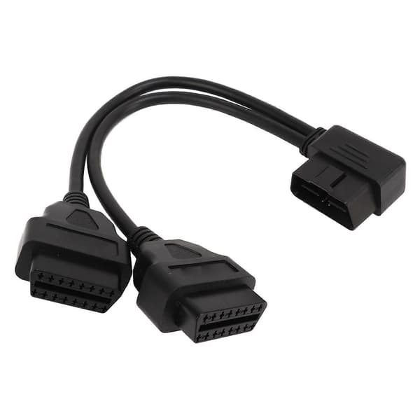 OBD2 Splitter 1 til 2 Y Splitter Forlengelseskabel 16Pin Bil Diagnostisk Forlengerkabel Adapter Passer for 12V 24V Obdii Port