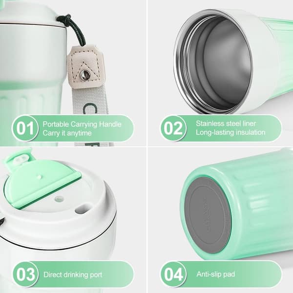 400 ml rostfri mugg (grön) vattentät, isolerad mugg