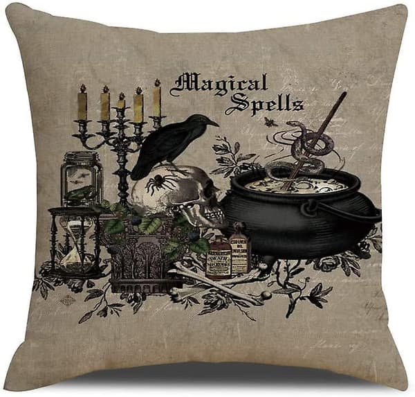 4-pack Halloween örngott 18x18" Raven Pumpkin Skull