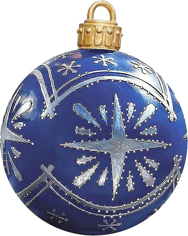 Christmas Tree Toppers Utomhus julprydnadsbollar - 24 tums julkulor (blå snöflingor)