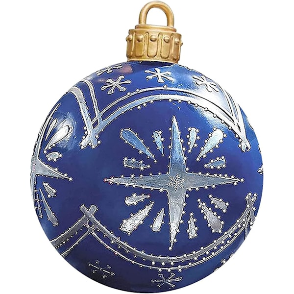 Juletretopper Utendørs julepyntkuler - 24 tommers julekuler (blå snøfnugg)