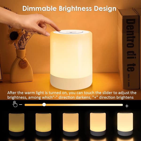 Touch sengelampe, genopladelig bordlampe, natlampe, dæmpbar
