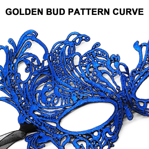Maskerade maske for kvinner Party Evening Mask Bar Kostymer blue