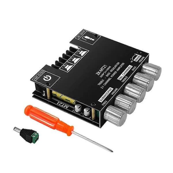 Ljudförstärkarkort Bluetooth 50Wx2&100W 2.1 Kanal med Diskant- & Baskontroll DIY Högtalare Hemmabio