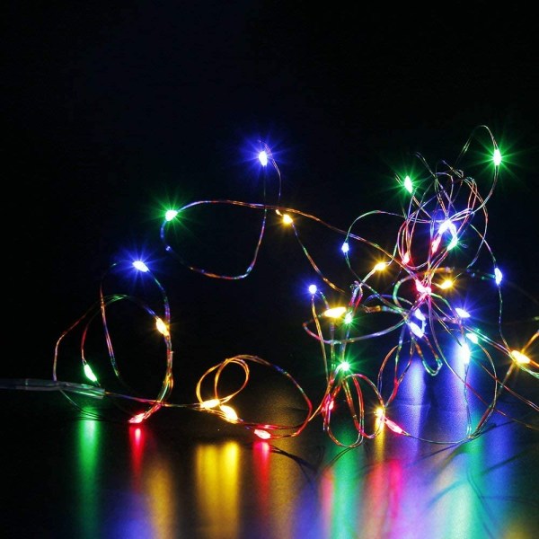 LED Fairy Lights, 6 stk. 1m 10 lamper farvede lyskæder til 1 meter 10 lights