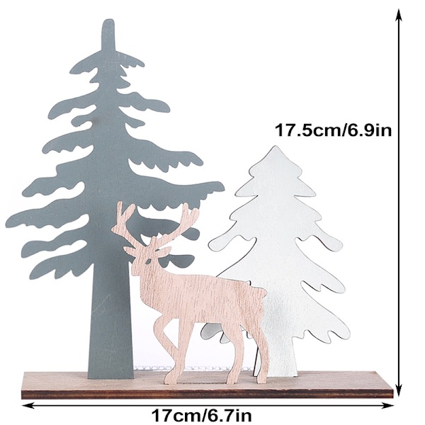 Juldekortion Trä Älg & Tree Silhouette Vinterfestivl Scen DIY a