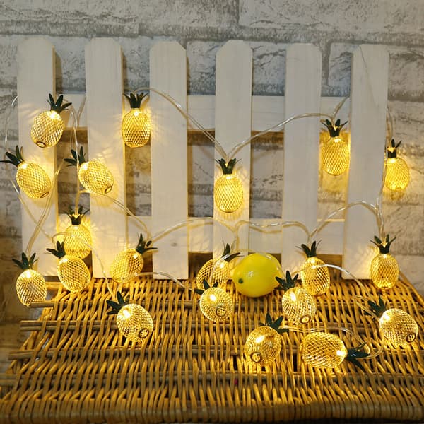 USB drevet Retro Smedejerns Ananas Lampe Dekoration Lys
