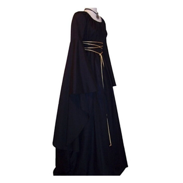 Halloween Keskiaikainen Pitkä Maksimekko Goottilainen Cosplay-asu violetti wine red