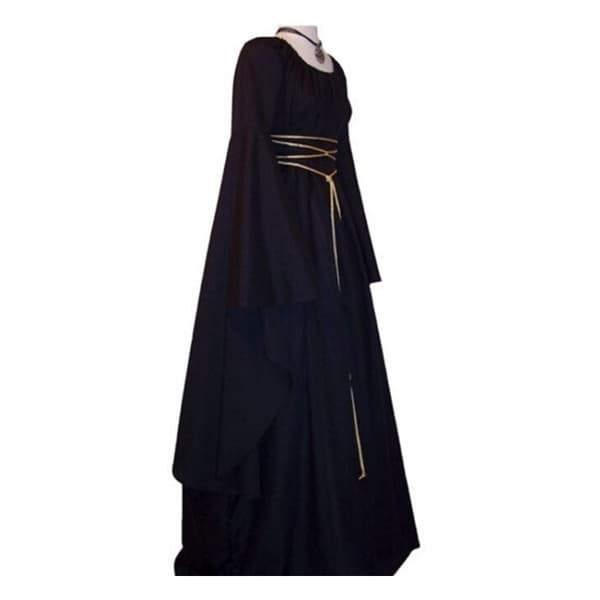 Halloween Middelalder Lang Maxikjole Gothic Cosplay Klær purple navy blue