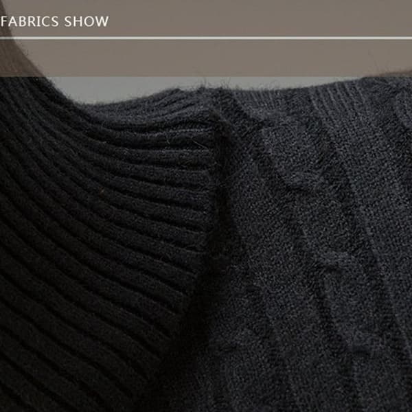 Damtröja, stickad tröja SVART Black 2XL