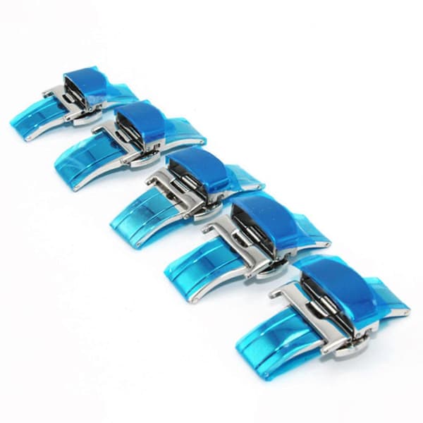 Urspenne 10mm/12mm/14mm Solid Metall Dobbel Trykknapp Sommerfugl Urreim Folding Lås for Urmaker