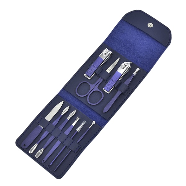 4/7/10/12/15/18 stk Reise Pedikyr Manikyr Sett Neglepleie Clipper Saks Kit Verktøy Grooming Rustfritt Stål Sett PU Veske 18 sets