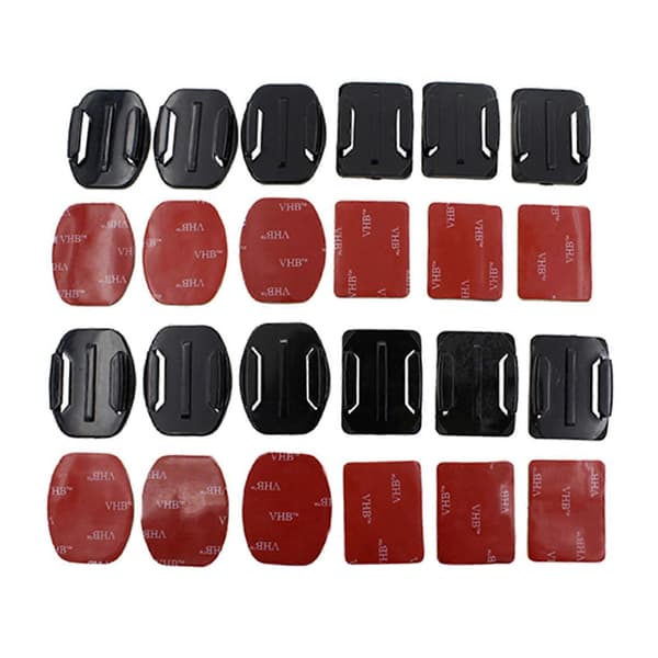 12 stk. flate buede selvklebende kamerabaser for SJ4000 Gopro Hero 1/2/3/3+