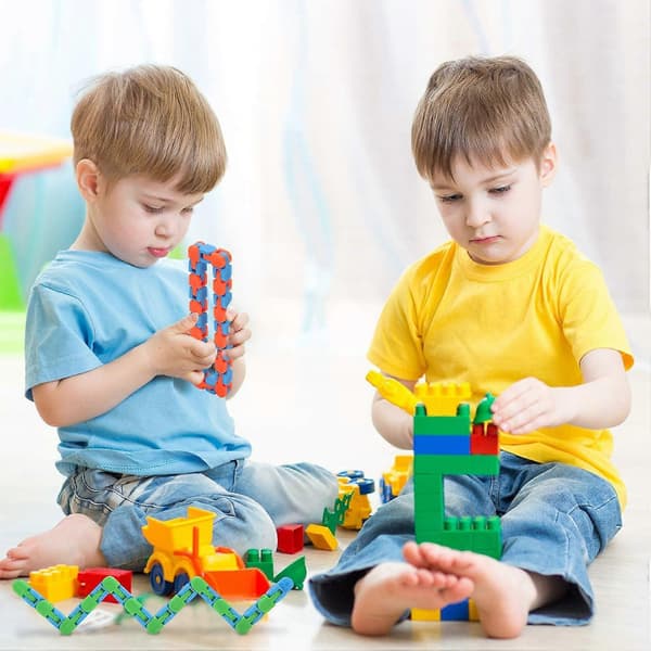 6-pak 24 led Wacky Tracks Snap and Click Fidget Legetøj, Finger S