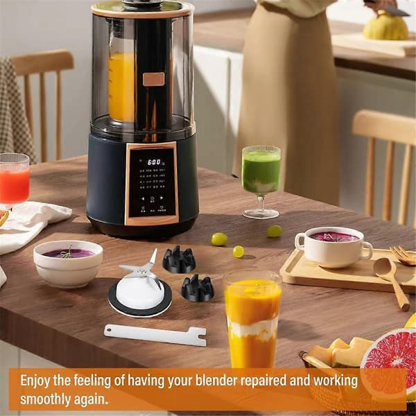 9704230 Blenderkobling med skruenøglekit Blenderblad 4-bladet med gummipakning til blenderdele