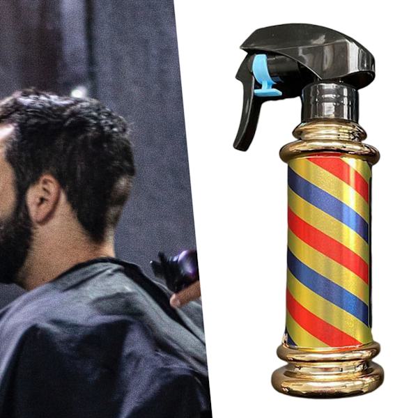 1/2 Multifunktionell Barber Spray Flaska Retro Stripes för Salong Golden 200ml 1Set